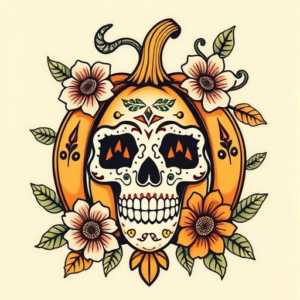 Mexican Pumpkin Tattoo