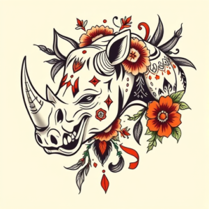 Mexican Rhino Tattoo