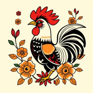 Mexican Rooster Tattoo