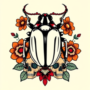 Mexican Scarab Tattoo