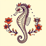 Mexican Seahorse Tattoo