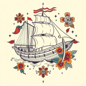 Mexican Ship Tattoo