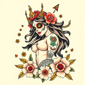 Mexican Siren Tattoo