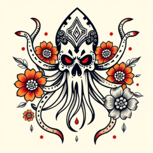 Mexican Squid Tattoo