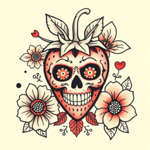 Mexican Strawberry Tattoo