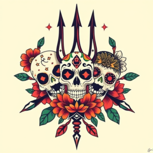 Mexican Trident Tattoo