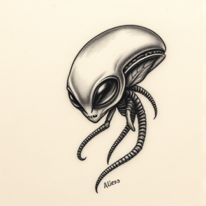 Micro Realism Alien Tattoo