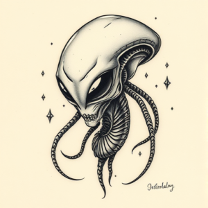Micro-Realism Alien Tattoo