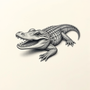 Micro Realism Alligator Tattoo