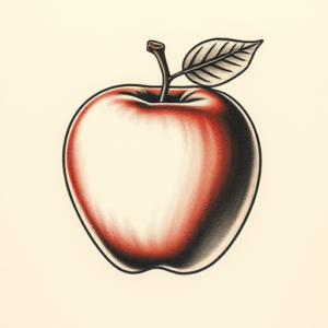 Micro-Realism Apple Tattoo