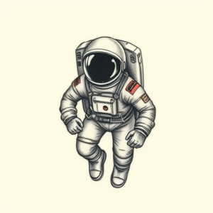 Micro-Realism Astronaut Tattoo