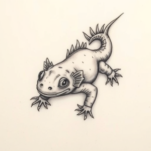 Micro Realism Axolotl Tattoo