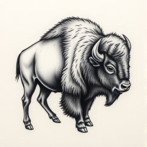 Micro Realism Bison Tattoo