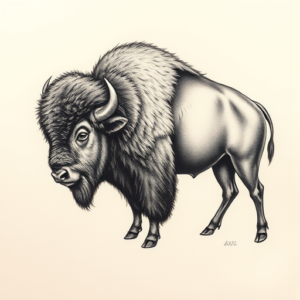 Micro-Realism Bison Tattoo