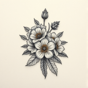 Micro Realism Bouquet Tattoo