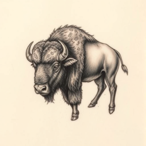 Micro Realism Buffalo Tattoo