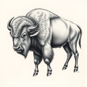 Micro-Realism Buffalo Tattoo