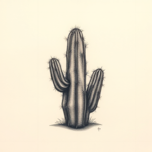 Micro Realism Cactus Tattoo