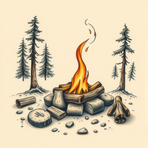 Micro-Realism Campfire Tattoo