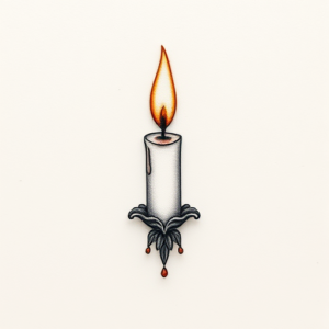 Micro Realism Candle Tattoo