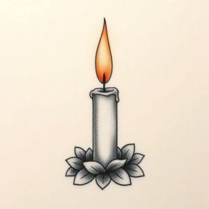 Micro-Realism Candle Tattoo