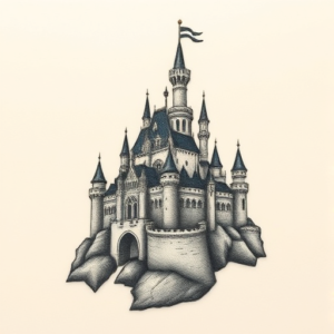 Micro-Realism Castle Tattoo
