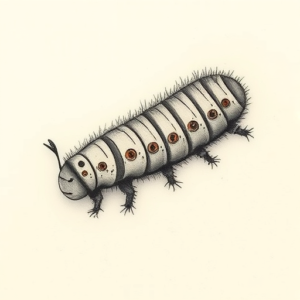Micro Realism Caterpillar Tattoo