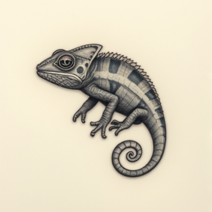 Micro Realism Chameleon Tattoo