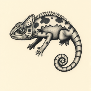 Micro-Realism Chameleon Tattoo
