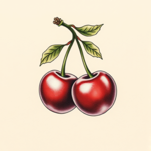 Micro-Realism Cherry Tattoo