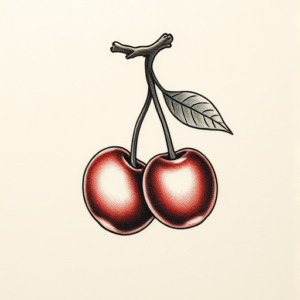 Micro Realism Cherry Tattoo
