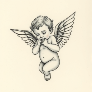 Micro Realism Cherub Tattoo