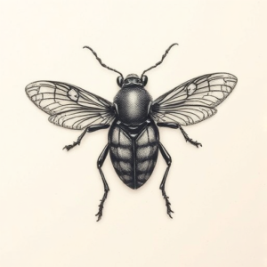 Micro-Realism Cicada Tattoo