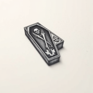 Micro Realism Coffin Tattoo