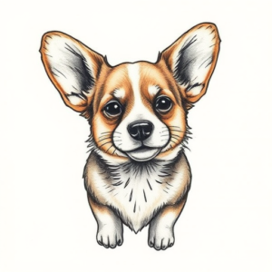Micro Realism Corgi Tattoo