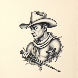 Micro Realism Cowboy Tattoo