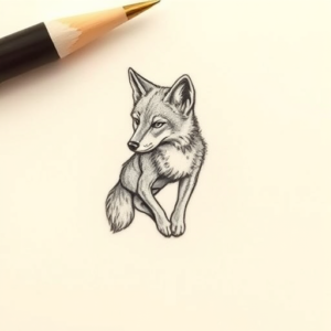 Micro Realism Coyote Tattoo