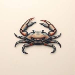 Micro Realism Crab Tattoo