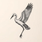 Micro-Realism Crane Tattoo