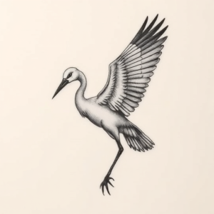 Micro-Realism Crane Tattoo