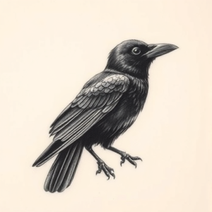 Micro Realism Crow Tattoo