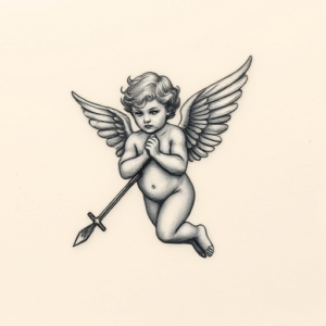 Micro Realism Cupid Tattoo