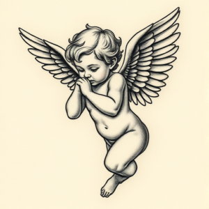 Micro-Realism Cupid Tattoo