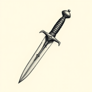 Micro-Realism Dagger Tattoo