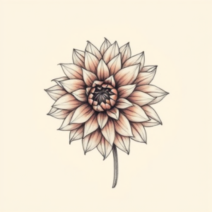 Micro-Realism Dahlia Tattoo