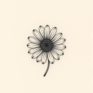 Micro Realism Daisy Tattoo