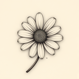 Micro-Realism Daisy Tattoo