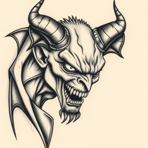 Micro-Realism Demon Tattoo