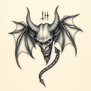 Micro-Realism Devil Tattoo