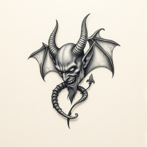 Micro Realism Devil Tattoo